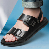 Öko bőrből készült férfi hétköznapi szandál két színben