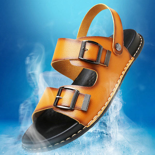 Öko bőrből készült férfi hétköznapi szandál két színben