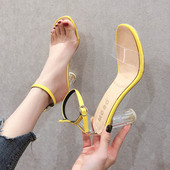 Μοντέρνα γυναικεία παπούτσια με διαφανή λουράκι σε τρία χρώματα