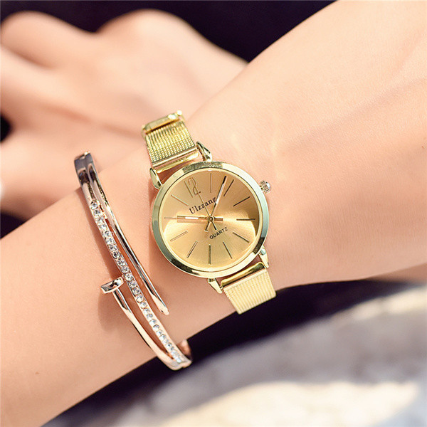 Női karóra fém szíjjal, hat színben