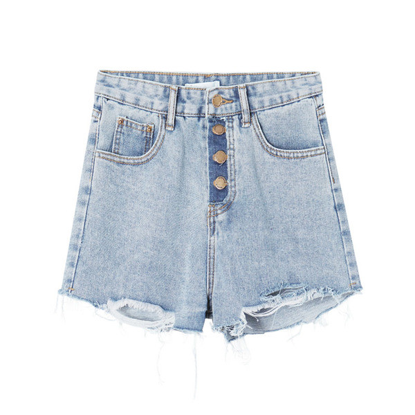 Актуални дамски къси панталони в светъл цвят с висока талия