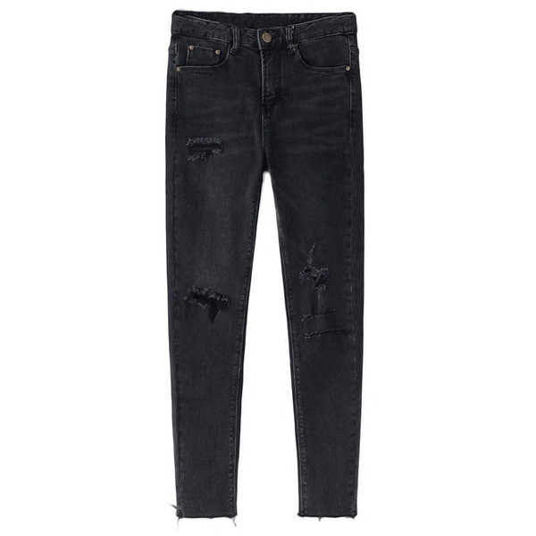 Modern női farmer sötétszürke színben