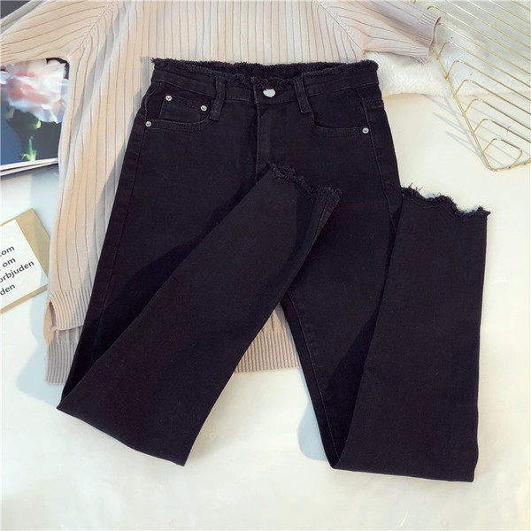 Blugi casual de dama in doua culori - gri si negru