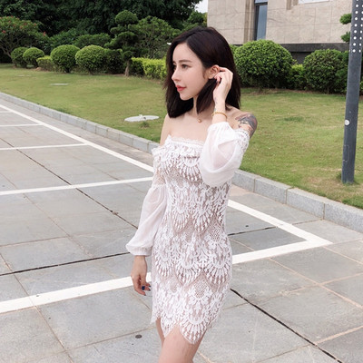 Κομψό δαντελωτό γυναικείο φόρεμα σε δύο χρώματα