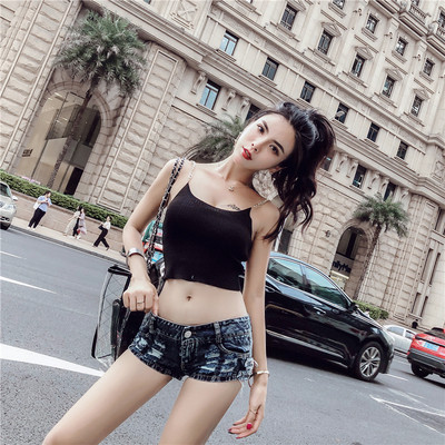 Модерни дамски къси дънкови панталони в сив цвят