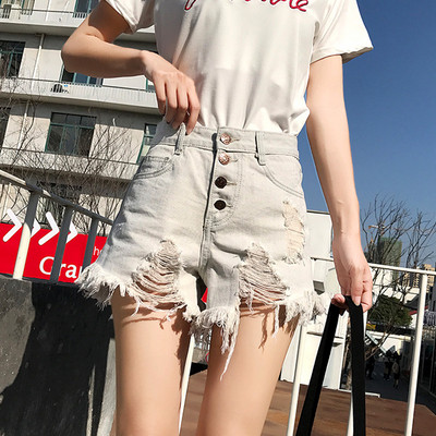 Aktuális női farmer rövidnadrág három színben, magas derékkal