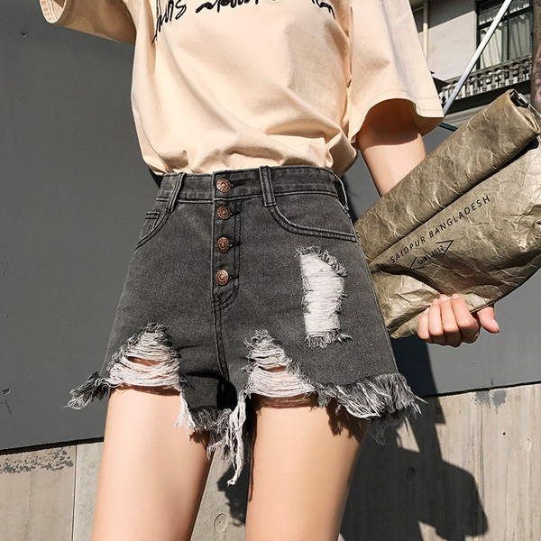 Aktuális női farmer rövidnadrág három színben, magas derékkal