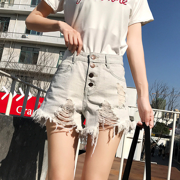 Aktuális női farmer rövidnadrág három színben, magas derékkal