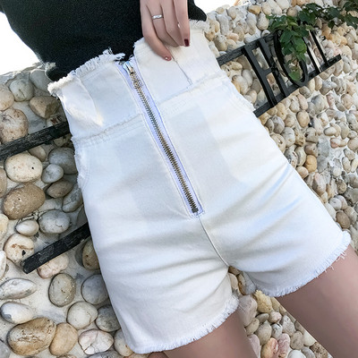 Μοντέρνα γυναικεία σορτς  με υψηλή μέση σε λευκό και μαύρο χρώμα