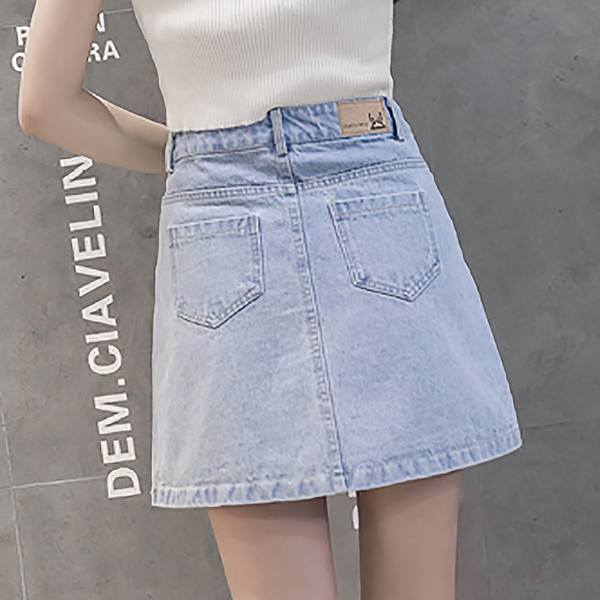 Modern női szoknya két színben, standard derékkal