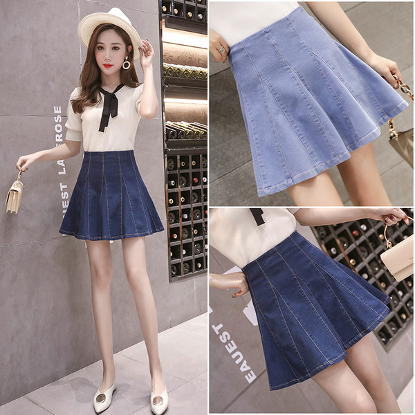 Aktuális női rövid farmerszoknya két színben - szabású modell