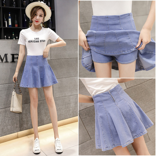 Aktuális női rövid farmerszoknya két színben - szabású modell