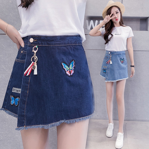 Szoknya-nadrág két színben, rátéttel