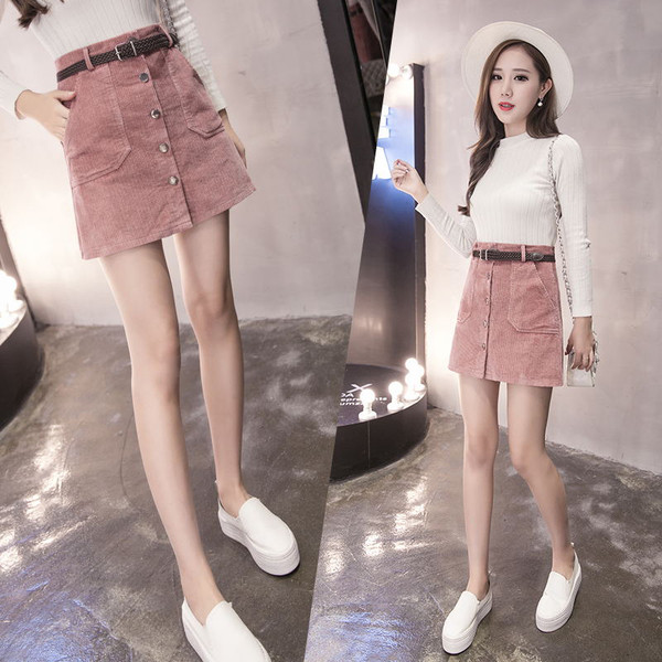 Μοντέρνα γυναιεκεία  φούστα  με βαθιές τσέπες σε διάφορα χρώματα