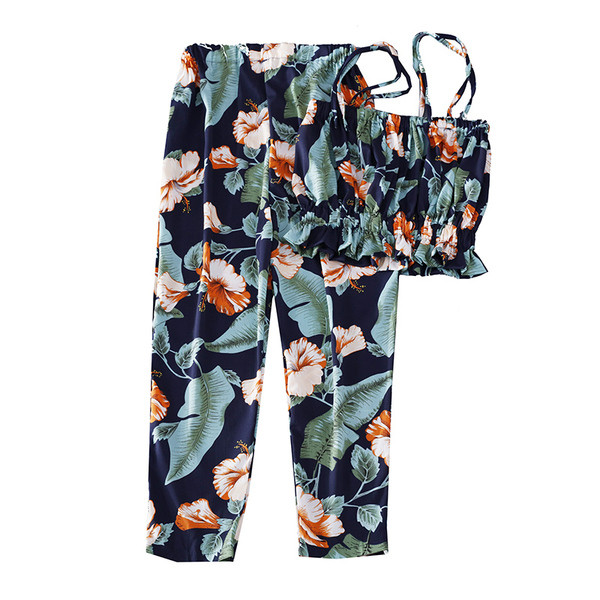 Set femei din două părți cu motive florale - trei culori