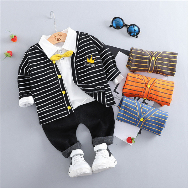 Elegáns, három részből álló gyerekkészlet fiúknak négy színben