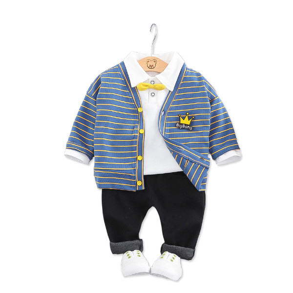 Elegáns, három részből álló gyerekkészlet fiúknak négy színben