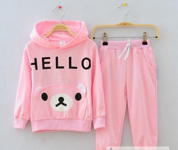 Modern gyerekcsapat lányoknak két részben rózsaszín és szürke színben