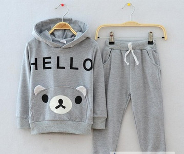 Modern gyerekcsapat lányoknak két részben rózsaszín és szürke színben