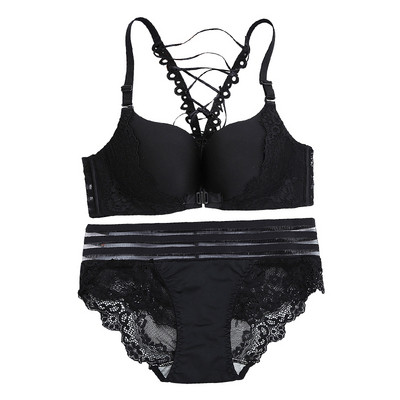 Μοντέρνο γυναικείο σύνολο  με δαντέλα σε ροζ, μαύρο και καφέ χρώμα