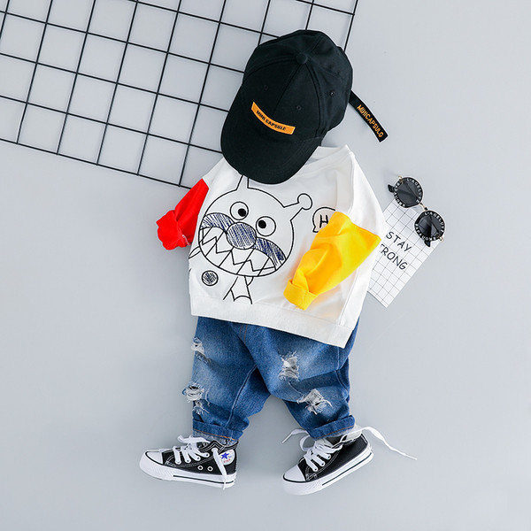 Set zilnic pentru copii pentru baieti cu aplicare in doua culori