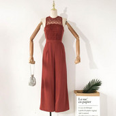 Modern női overál csipkével, három színben