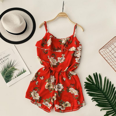 Modern női rövid jumpsuit pántokkal