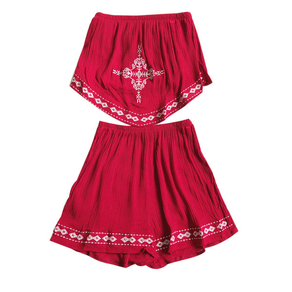 Női nyári szett négy színben hímzéssel