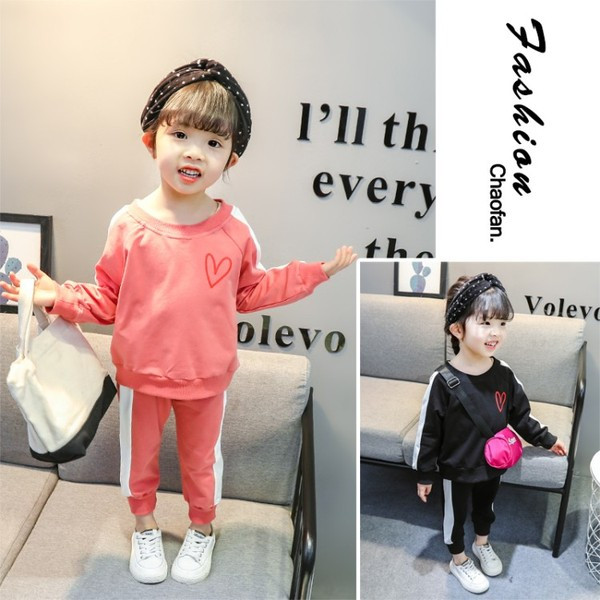 Napi gyerekkészlet lányoknak, két részből, rózsaszín és fekete színben