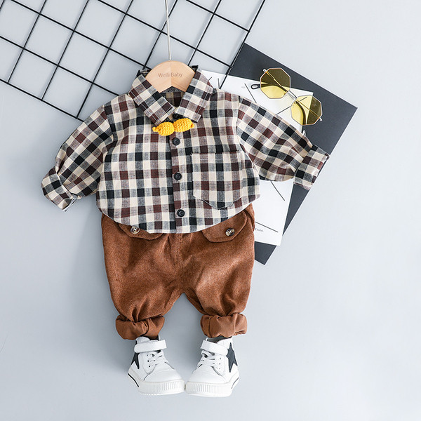 Stílusos, két részből álló gyerekkészlet fiúknak, három színben