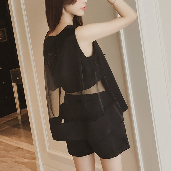 Kétrészes, fekete-fehér női nyári szett