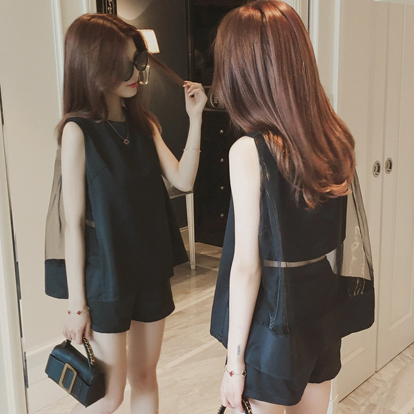 Kétrészes, fekete-fehér női nyári szett