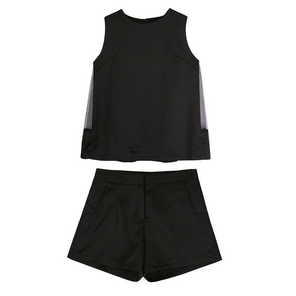 Kétrészes, fekete-fehér női nyári szett