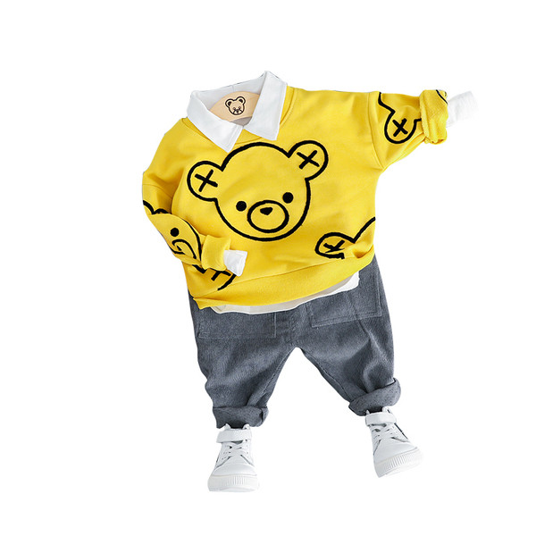 Gyerekkészlet fiúknak, két részes piros és sárga színben