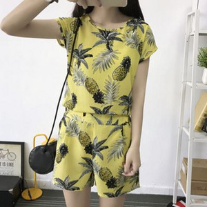 Γυναικεία casual σύνολο σε κίτρινο και μπλε χρώμα