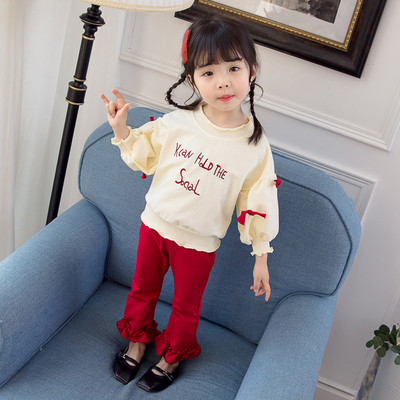 Μοντέρνο παιδικό σετ για κορίτσια - μπλούζα και παντελόνι σε δύο χρώματα