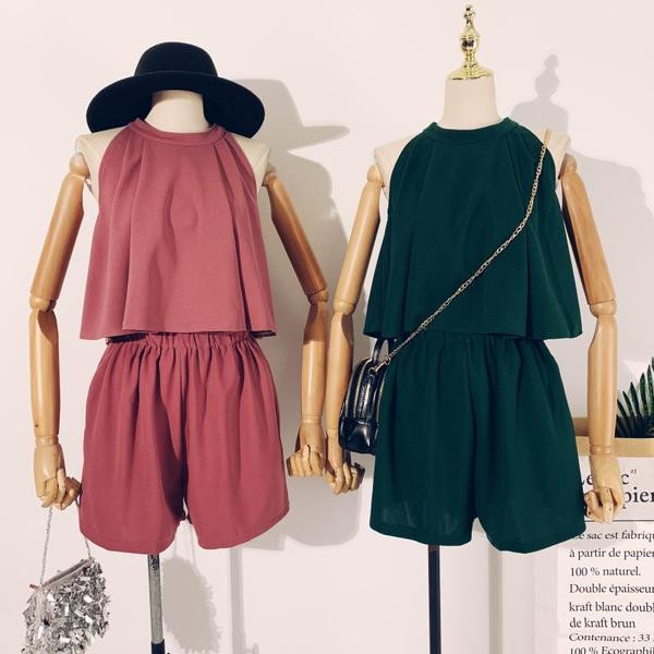 Két részből álló széles modell női szett négy színben