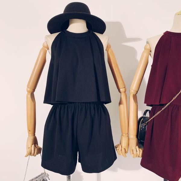 Két részből álló széles modell női szett négy színben