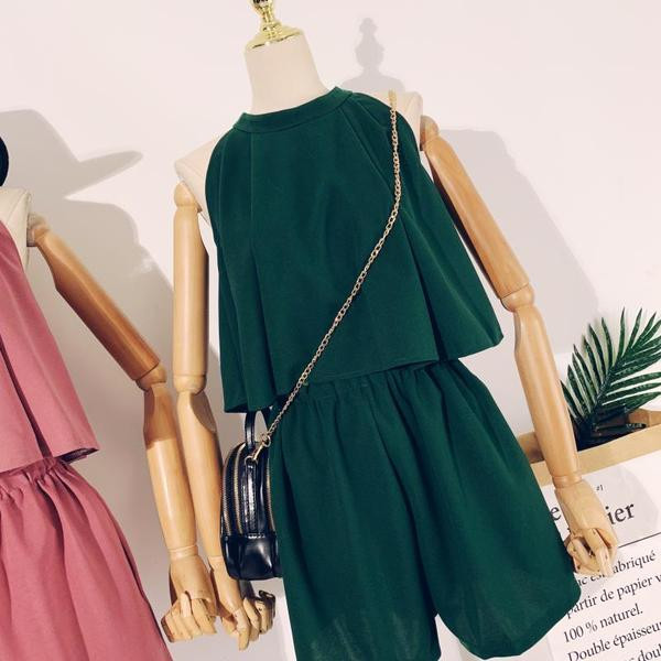 Két részből álló széles modell női szett négy színben