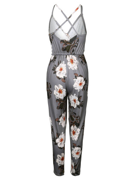 Stílusos női overall vékony szürke pánttal