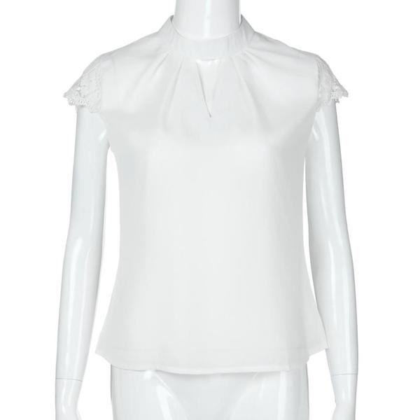 Κομψή γυναικεία μπλούζα με δαντέλα στα μανίκια σε διάφορα χρώματα