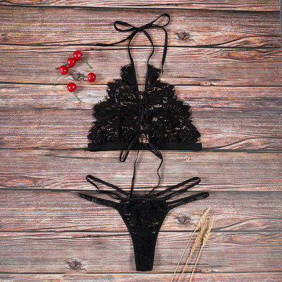 Intimate  γυναικεία εσώρυχα από δαντέλα με  δεσμούς σε μαύρο και άσπρο χρώμα