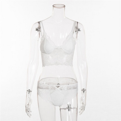 Εσώρουχα γυναικεία με δαντέλα σε λευκό και μαύρο χρώμα