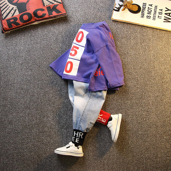 Alkalmi gyerek szett fiúknak négy színben rátéttel és felirattal