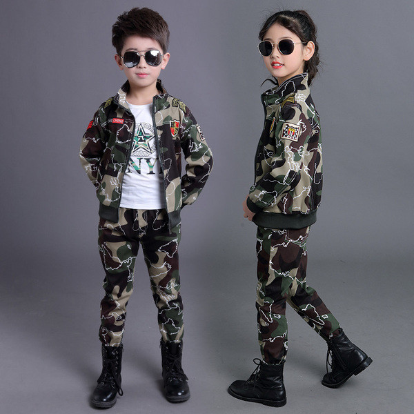 Μοντέρνα παιδική καμουφλάζ αθλητική φόρμα για αγόρια και κορίτσια