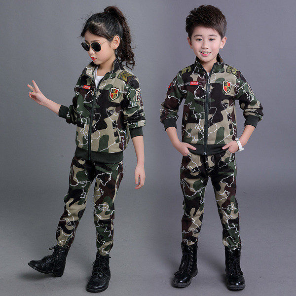 Μοντέρνα παιδική καμουφλάζ αθλητική φόρμα για αγόρια και κορίτσια