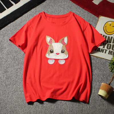 Alkalmi női póló rövid ujjal és mintával