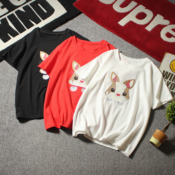 Alkalmi női póló rövid ujjal és mintával