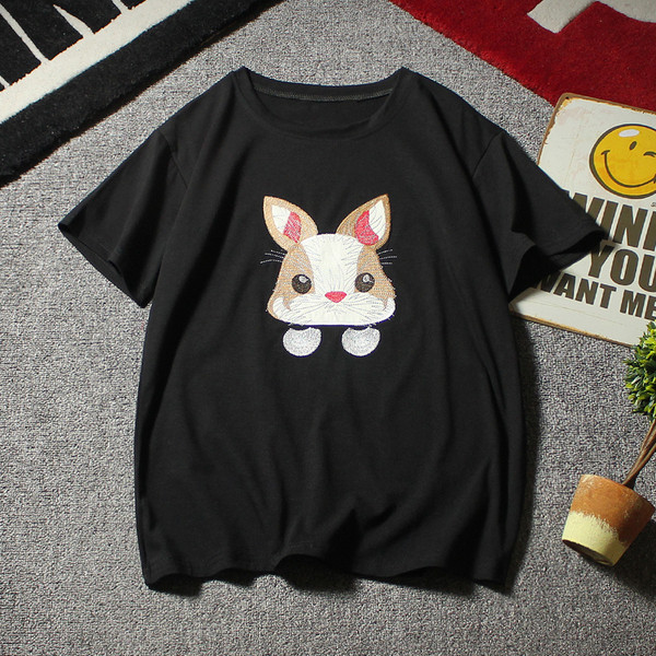 Alkalmi női póló rövid ujjal és mintával