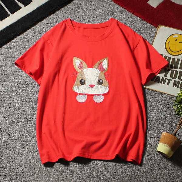 Alkalmi női póló rövid ujjal és mintával